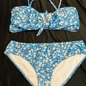 3 Piece Ditsy Floral Bikini - SHEIN 2XL